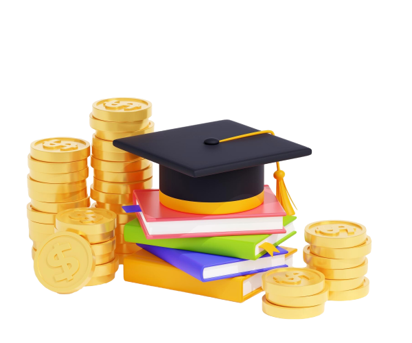 3d-illustration-academic-cap-books-money